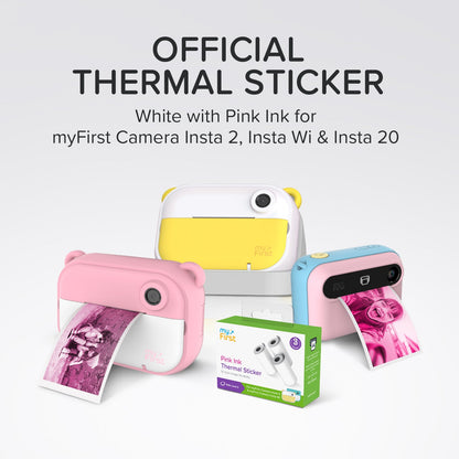 Thermal Sticker White with Pink Ink for myFirst Camera Insta 2/Insta Wi/Insta 20